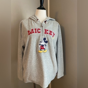 Mickey Mouse Grey Fleece Hoodie Missy‎ Size L